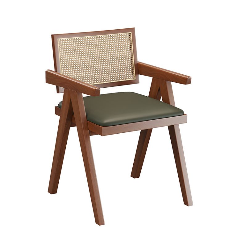 Solid wood armrest cafe chair