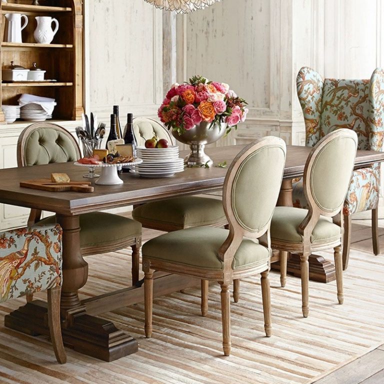 European solid wood table and chair set