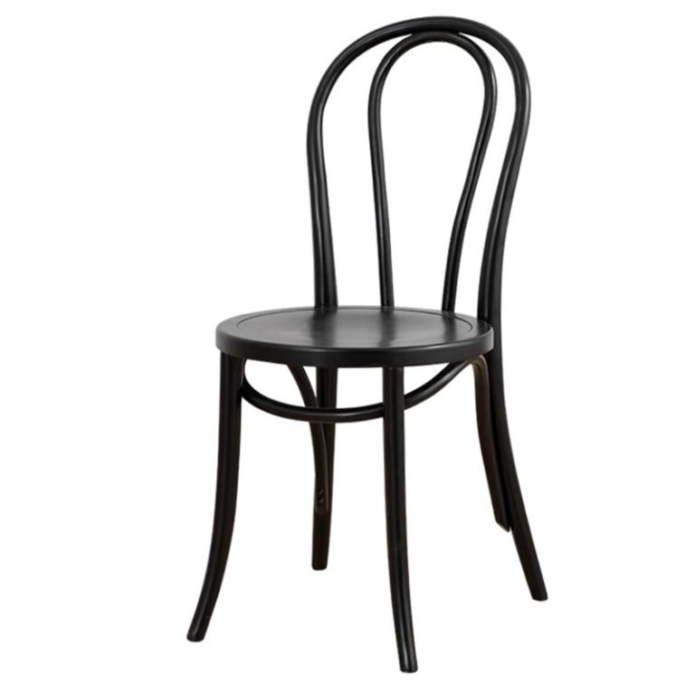 solid wood round chair black