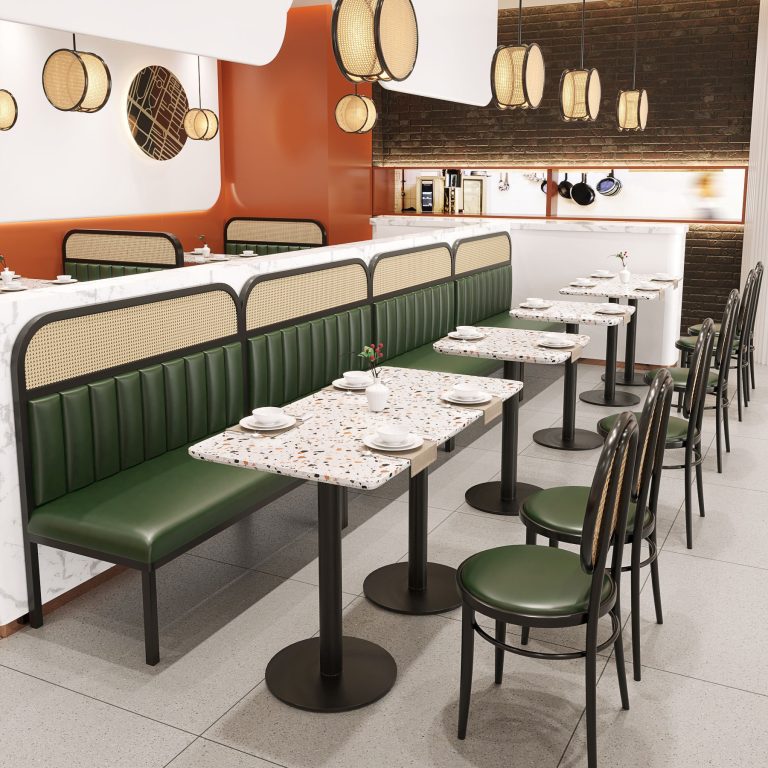 Fast food restaurant tables and chairs