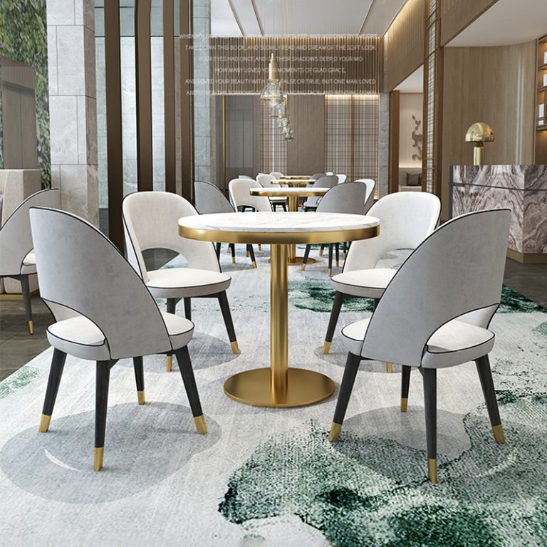 Metal light luxury table and chair